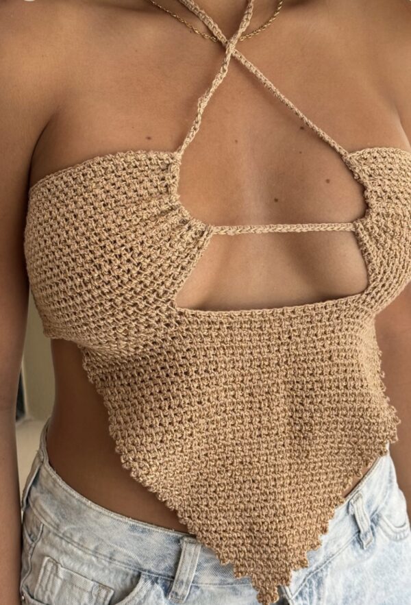 Top de hilo frunce medio