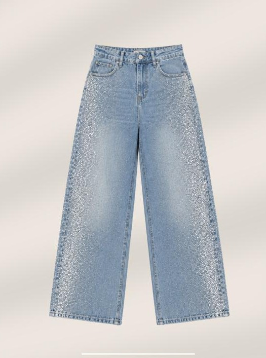 Wide Leg Strass Lateral